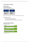 Corporate Finance: Summary lectures + example questions 