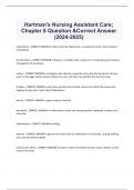 Hartman's Nursing Assistant Care;  Chapter 8 Question &Correct Answer  (2024-2025)