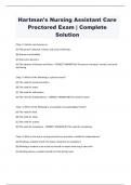 A Bundle for Hartman s Nursing Assistant Care Study Guide Exam| Complete Solution