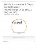 Module 1 Homework 1 Clayton and Willihnganz Pharmacology Ch 20 and 21 EAQ HW &lpar;NG&rpar;