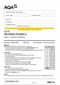 2023 AQA GCSE RELIGIOUS STUDIES A 8062/11 Paper 1: Buddhism Question Paper & Mark scheme (Merged) June 2023 [VERIFIED]