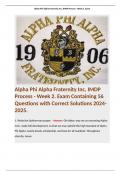 Alpha Phi Alpha Fraternity Inc&comma; IMDP Process - Week 2&period; Exam Containing 56 Questions with Correct Solutions 2024-2025&period; 