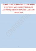 NUR 631 EXAM NEWEST 2024 ACTUAL EXAM QUESTIONS AND CORRECT DETAILED ANSWERS