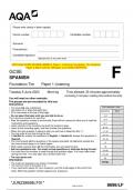 2023 AQA GCSE SPANISH 8698/LF Paper 1 Listening Foundation Tier Question Paper & Mark scheme (Merged) June 2023 [VERIFIED]