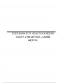 TEST BANK FOR HEALTH CAREERS TODAY, 6TH EDITION, JUDITH GERDIN