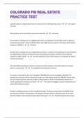 Colorado psi 75 real estate practice test Questions with 100&percnt; Correct Answers &vert; Verified &vert; Updated 2024