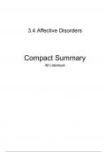 COMPLETE & CONCISE Summary of  All Literature - 3.4 Affective Disorders 2024
