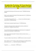 Straighterline Psychology 101 Exam Questions and Answers with complete solutions &vert; Graded A&plus; 