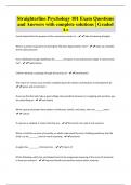 Straighterline Psychology 101 Exam Questions and Answers with complete solutions &vert; Graded A&plus;