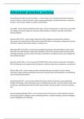 Advanced practice nursing Verified answers latest update 