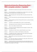 Deductive&sol;Inductive Reasoning Quiz &vert; With complete solution &vert; Updated