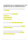 Certified Beer Server Examination Practice Test Questions and Answers &lpar;2024&sol;2025&rpar; Rated A&plus;&period;