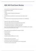 HSC 203 Final Exam Review with questions and answers 2024