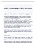 Music Therapy Board Certification Exam with 100% correct Answers