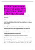 BEST ANSWERS ATI RN Fundamentals Proctored Exam 100%  VERIFIED CORRECT ANSWERS 2024/2025