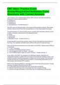 EMT Basic Practice Exam Airway/Respiration/Ventilation Exam Questions with Correct Answers