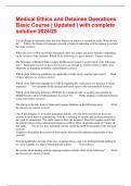 Medical Ethics and Detainee Operations Basic Course &vert; Updated &vert; with complete solution 2024&sol;25