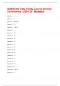Additional Duty Safety Course Version 2&period;0 Answers &vert; 2024&sol;25 &vert; Updated 