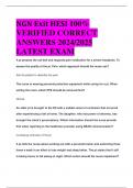 BEST ANSWERS NGN Exit HESI 100&percnt;  VERIFIED CORRECT  ANSWERS 2024&sol;2025  LATEST EXAM