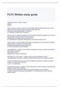 FCTC Written study guide with complete solutions