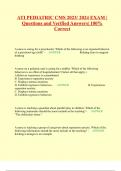 ATI PEDIATRIC CMS 2023&sol; 2024 EXAM &vert; Questions and Verified Answers&vert; 100&percnt; Correct