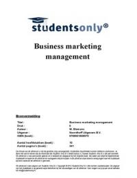 Samenvatting Business marketing management