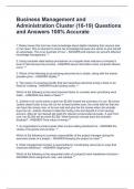Business Management and Administration Cluster (18-19) Questions and Answers 100% Accurate