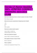 BEST REVIEW Florida LP Master Qualifier 100&percnt; VERIFIED CORRECT ANSWERS 2024&sol;2025  EXAM