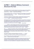 EJPME 1 - National Military Command Structure Pre-Test Questions and Answers 100&percnt; Verified 2024