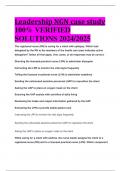 EST REVIEW Leadership NGN case study 100&percnt; VERIFIED  SOLUTIONS 2024&sol;2025