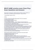MCAT AAMC practice exam Chem Phys Exam Questions and Answers 2024