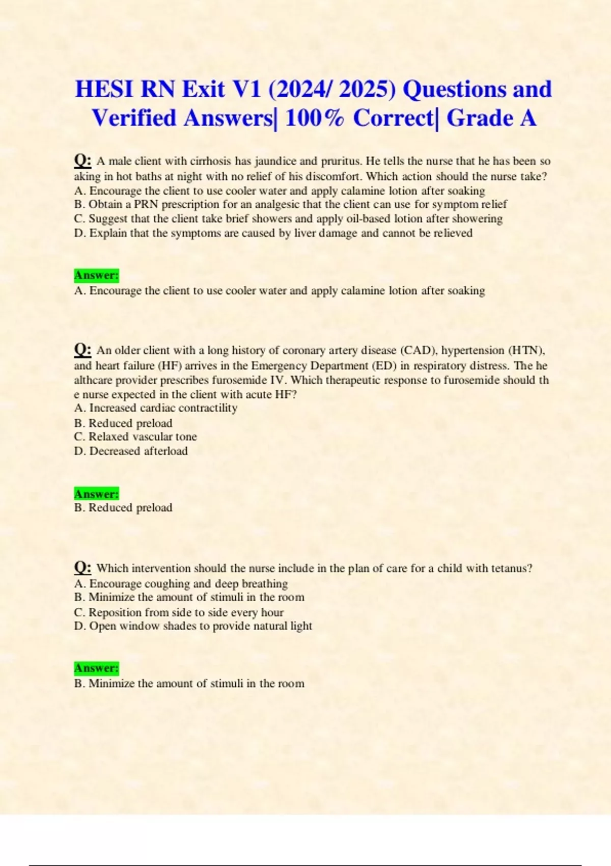 NGN/ HESI RN Exit Exams V1,V2,V3,V4,V5,V6 (2024/ 2025 STUDY BUNDLE WITH ...