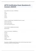 APTD Certification Exam Questions & Answers 2024&sol;25
