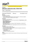 2023 AQA A-level ENGLISH LANGUAGE AND LITERATURE 7707/1 Paper 1 Telling Stories Question  Paper & Mark scheme (Merged) June 2023 [VERIFIED] A-level ENGLISH LANGUAGE AND LITERATURe