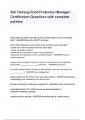 360 Training Food Protection Manager Certification Questions with complete solution
