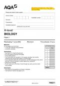2023 AQA A-level BIOLOGY 7402/1 Paper 1  Question Paper & Mark scheme (Merged) June  2023 [VERIFIED]