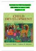 TEST BANK For Child Development, 10th Edition by Laura E. Berk, Verified Chapters 1 - 15, Complete Newest Version