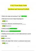 CALT Exam Study Guide  Questions and Answers (2024 / 2025) (Verified Answers)