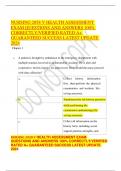 NR222 HEALTH AND WELLNESS EXAM 1 QUESTIONS AND ANSWERS LATEST UPDATE