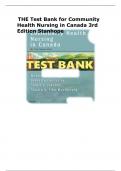 THE Test Bank for Community Health Nursing in Canada 3rd Edition Stanhope