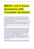 MN551 unit 5 Exam  Questions with  Complete Solutions