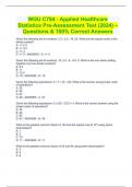 WGU C784 - Applied Healthcare Statistics Pre-Assessment Test (2024) – Questions & 100% Correct Answers