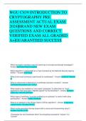 WGU C839 INTRODUCTION TO  CRYPTOGRAPHY PRE  ASSESSMENT ACTUAL EXAM  2024&vert;BRAND NEW EXAM  QUESTIONS AND CORRECT  VERIFIED EXAM ALL GRADED  A&plus;&vert;GUARANTEED SUCCESS