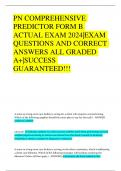 PN COMPREHENSIVE  PREDICTOR FORM B  ACTUAL EXAM 2024|EXAM  QUESTIONS AND CORRECT  ANSWERS ALL GRADED  A+|SUCCESS  GUARANTEED!!!