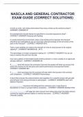 NASCLA AND GENERAL CONTRACTOR EXAM GUIDE (CORRECT SOLUTIONS)