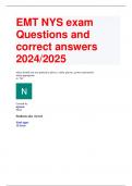 UPDATED EMT NYS exam Questions and correct answers 2024/2025