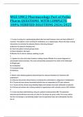 WGU UMC2 Pharmacology Part of Patho Pharm QUESTIONS  WITH COMPLETE 100&percnt; VERIFIED SOLUTIONS 2024&sol;2025