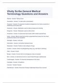 Vituity Scribe General Medical Terminology Questions and Answers / Graded A