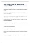 Peds ATI Revised Test Questions & Answers 2024&period;