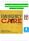 Emergency Care, 13th Edition TEST BANK by Daniel Limmer, Michael F. O'Keefe, Verified Chapters 1 - 41, Complete Newest Version